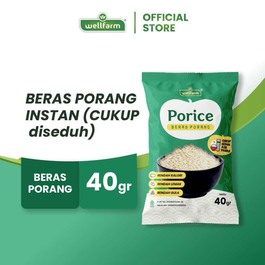 

Porice Beras Porang Sachet, Cocok Untuk Diet dan Diabetes - WellFarm Shirataki/Instan Konjac Rice
