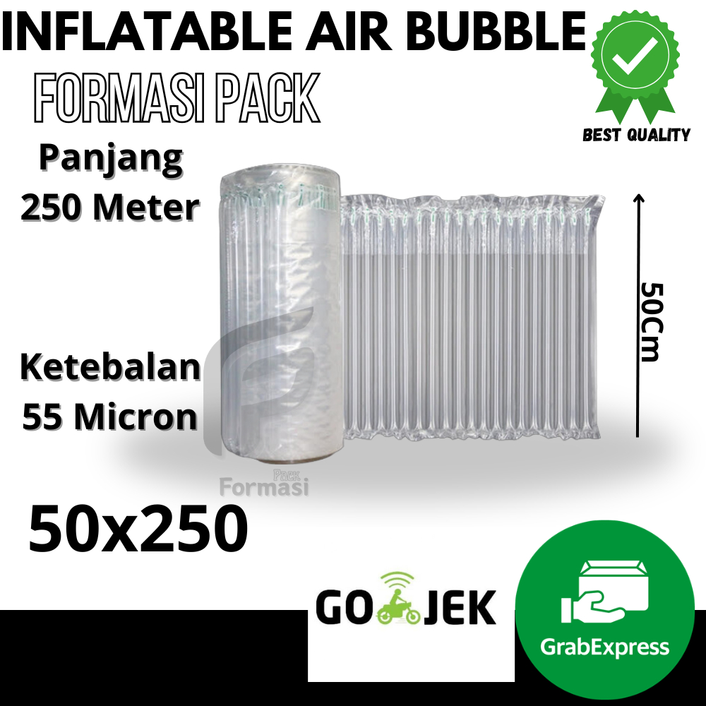 

INFLATABLE AIR BUBBLE 50cm X 250m Cushion Wrap Fo-Air / Bubble Wrap Angin Tebal Roll / Poly Air Bubble