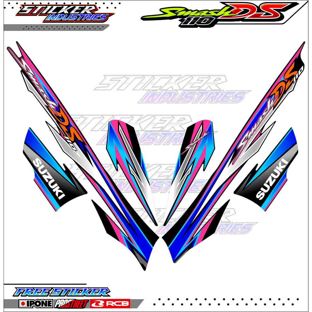 STRIPING VARIASI SUZUKI SMASH 110 DS / STICKER LIST VARIASI MOTOR SUZUKI SMASH 110 ORI
