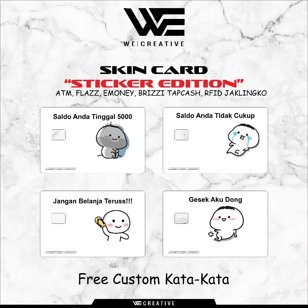 

Sticker Kartu ATM Skin Card Stiker E-Toll -Sticker Edition
