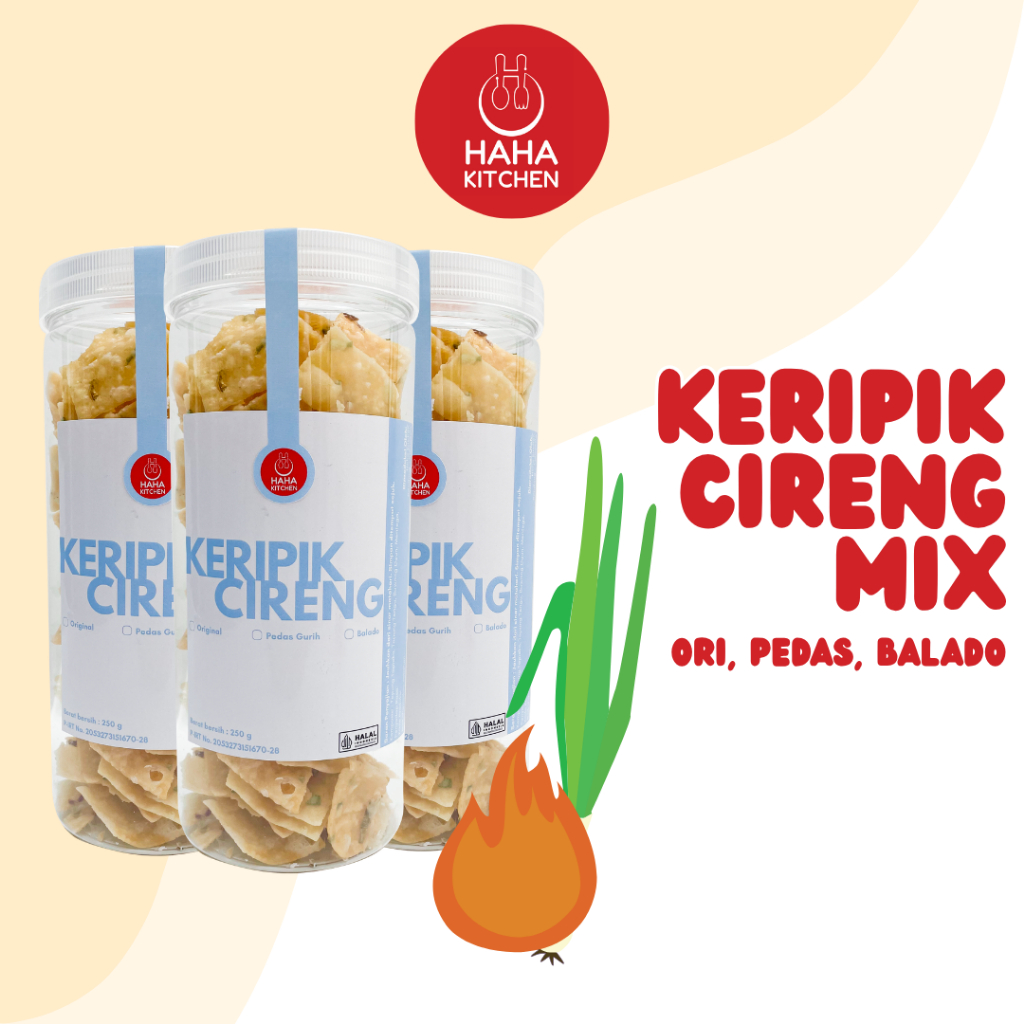 

[BUNDLE] Paket Keripik Cireng 3 Rasa Haha Kitchen Gurih Renyah 100%Halal