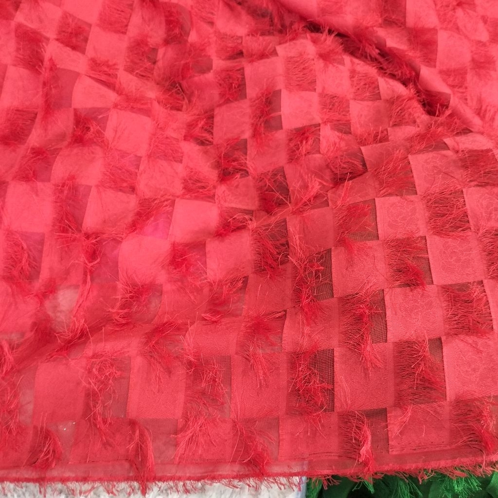 kain sifon rumbai garmen/kain ceruty bulu antik premium