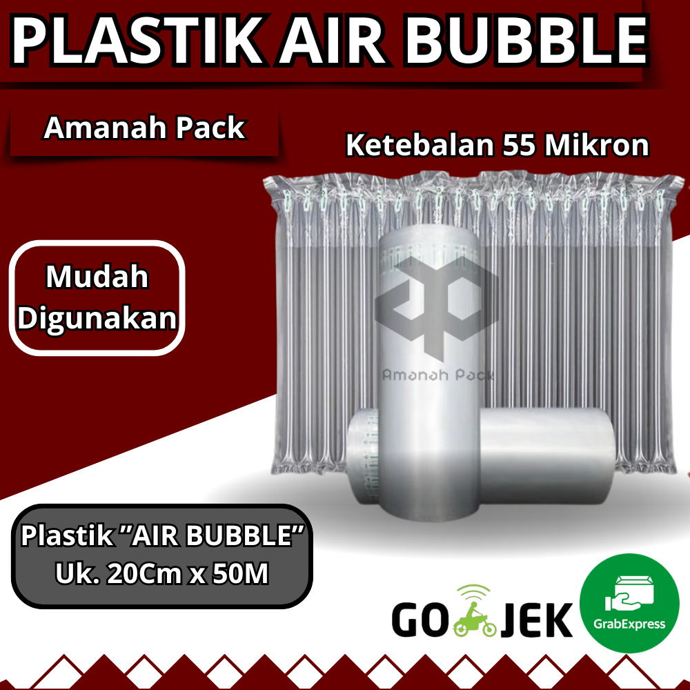 

INFLATABLE AIR BUBBLE 20CM X 50M Cushion Wrap Fo-Air / Bubble Wrap Angin Tebal Roll / Poly Air Bubble