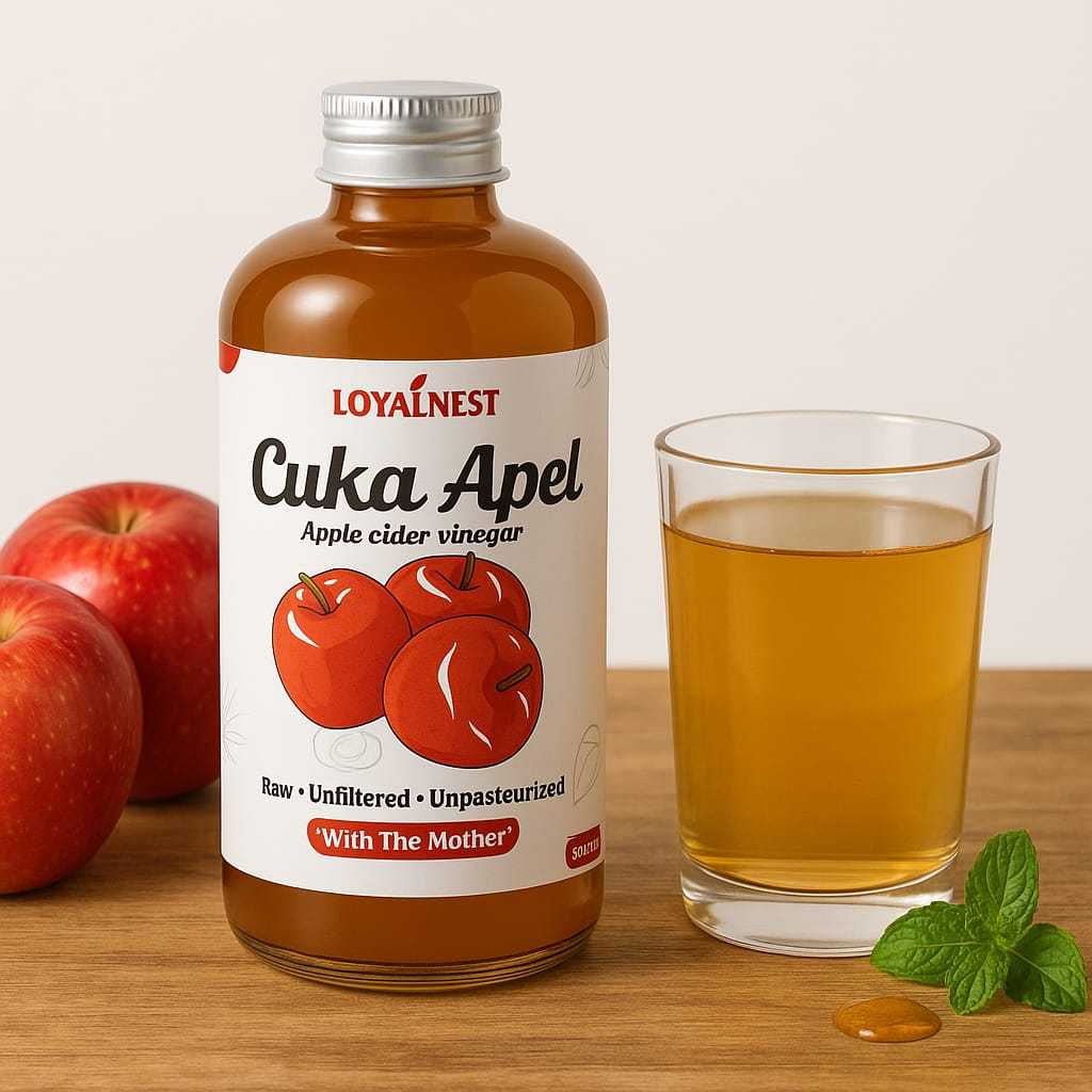 

CUKA APEL LOYAL 320ML APPLE VINEGAR ORIGINAL ASLI HALAL BPOM MULTI KHASIAT