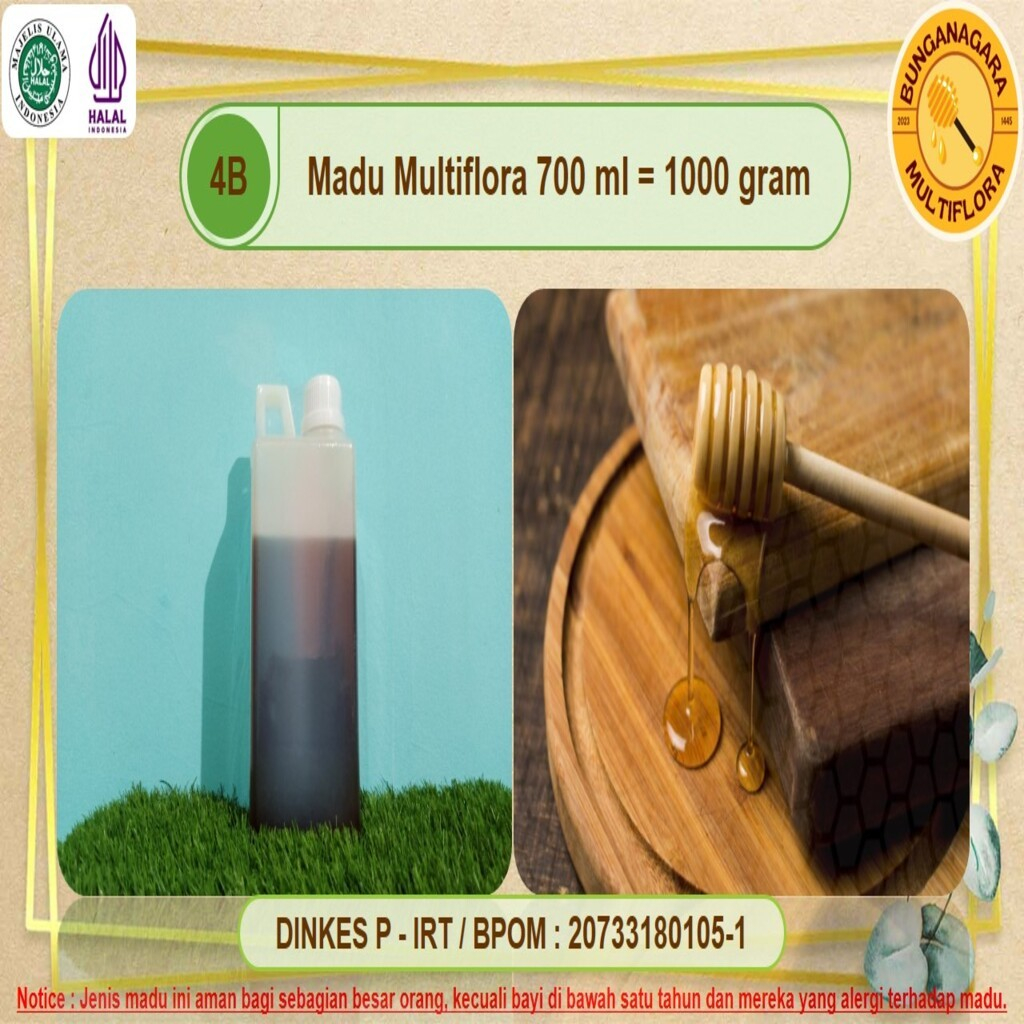 

MADU MULTIFLORA ASLI HUTAN ALAM INDONESIA 1 KG | 700 ML 1000 GRAM BUNGANAGARA PURE HONEY