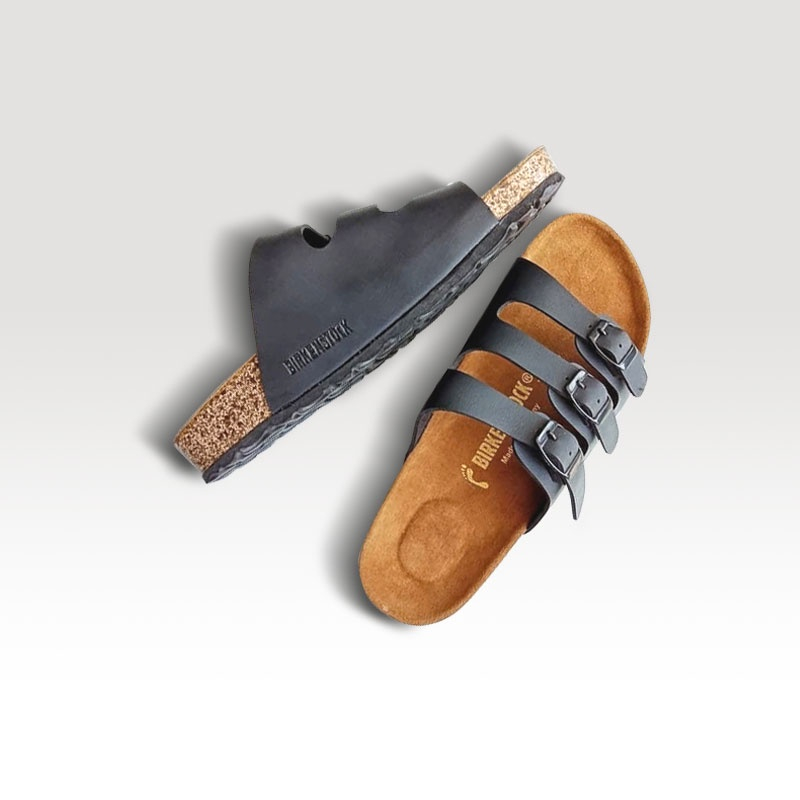 Sandal Pria Florida Hitam Premium Sandal Tali Gesper tiga Sandal Casual Pria Sandal Slide Pria