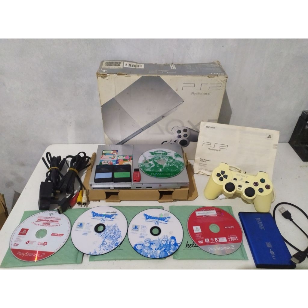 ps2 Slim Silver satin seri 90006 Region English