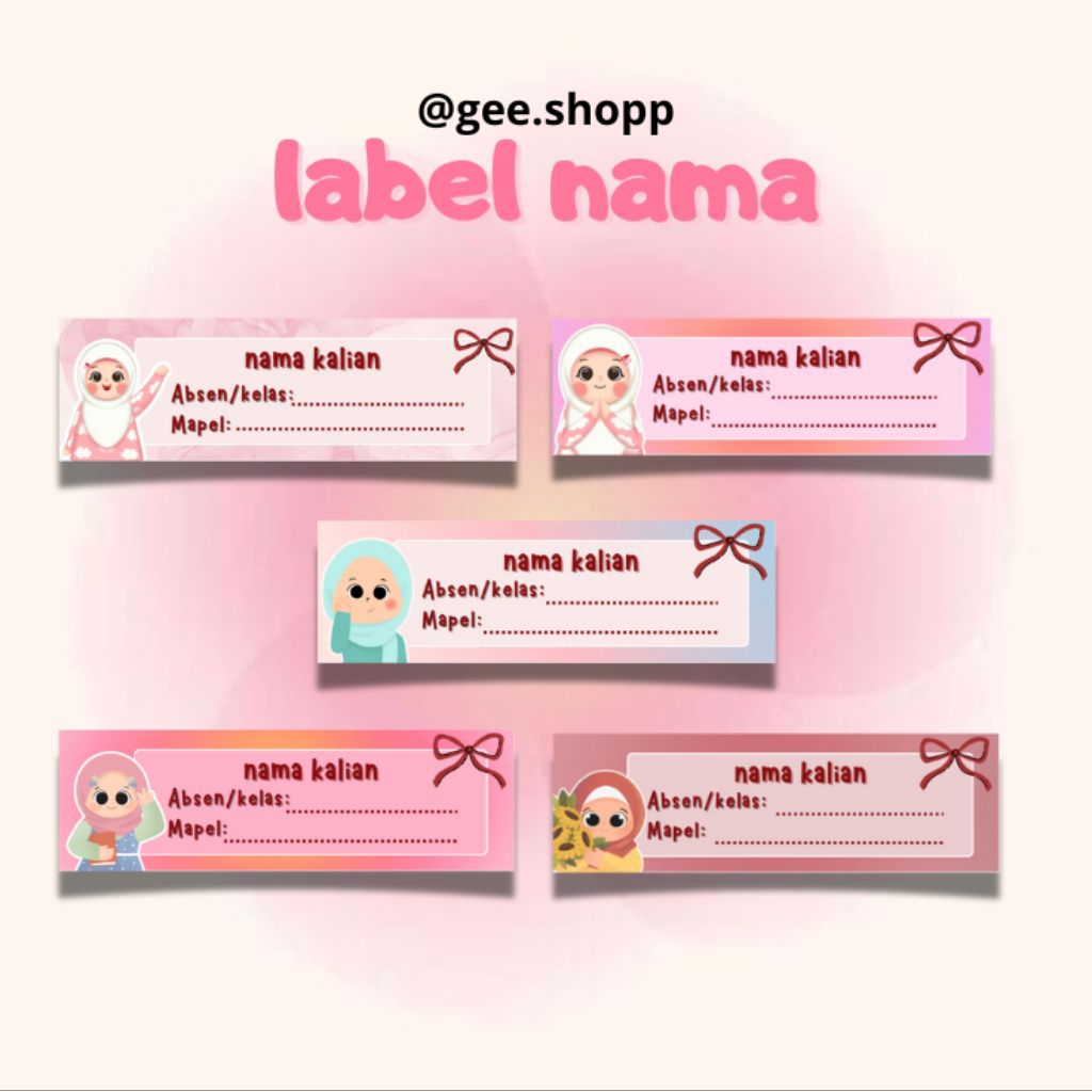 

NAME TAG/LABEL NAMA/STIKER NAMA/20pcs