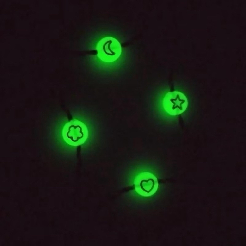 TERMURAH PACKING TAPI|| Gelang Hitam GLOW IN THE DARK | Gelang Bulan Bintang Love Bunga Bisa nyala |