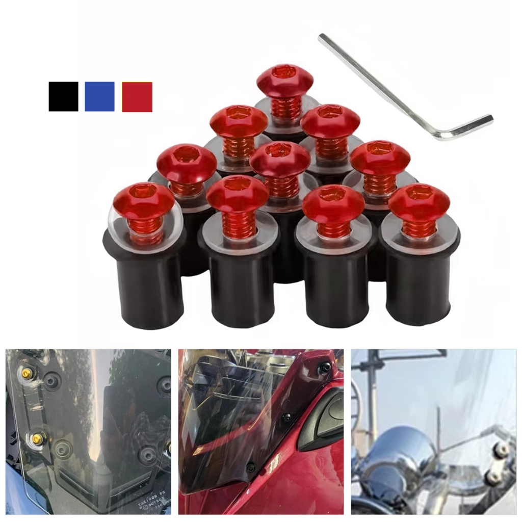 1set baut titanium original Warna baut akan bersinar baut kaca depan motor beat