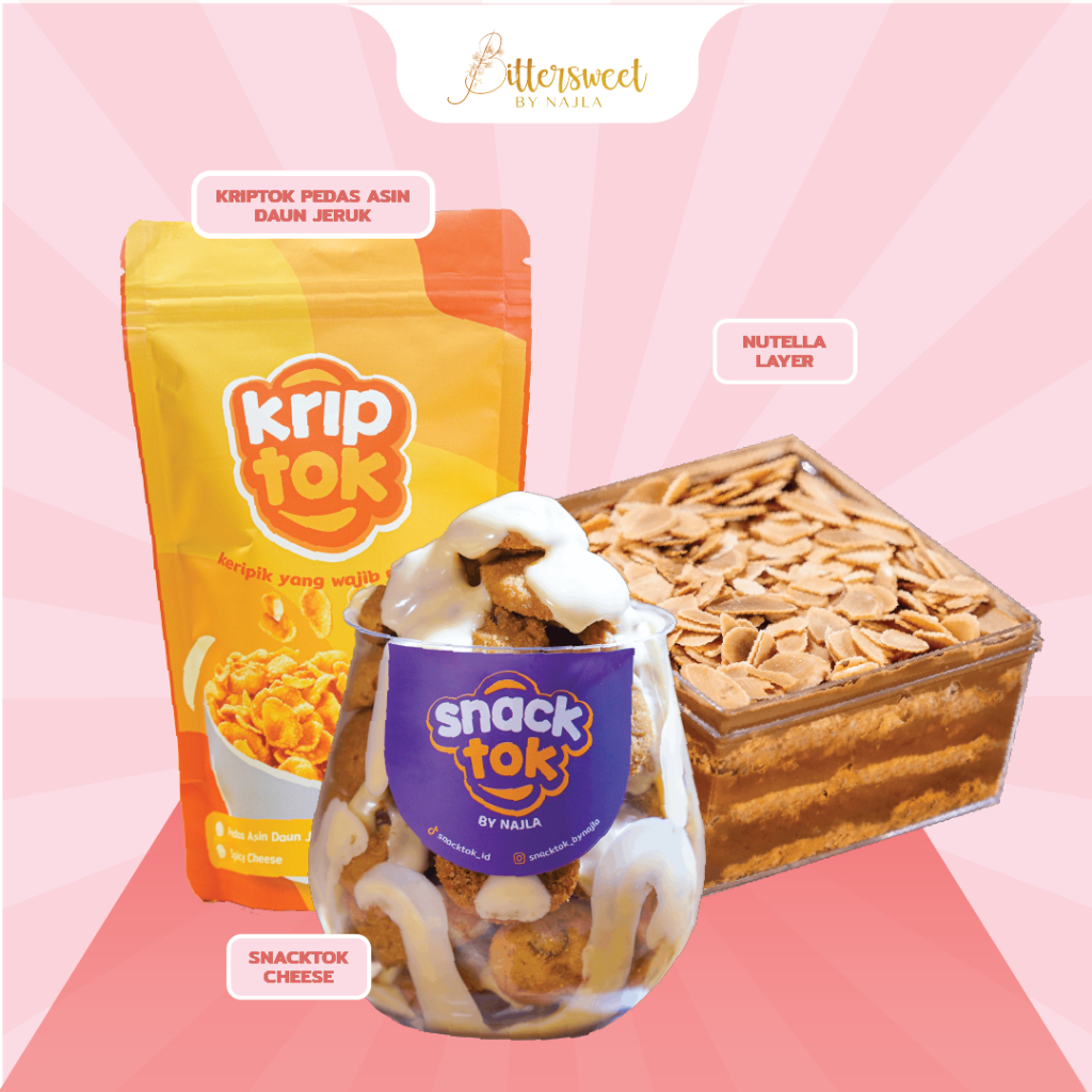

[ SPESIAL KREATOR ] ( FREE Kriptok PADJ ) Snacktok Cheese + Nutella Layer