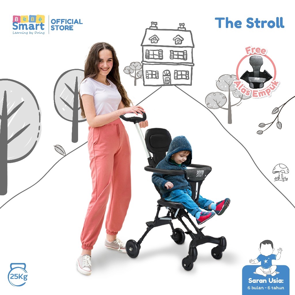 Makassar - BEBE SMART Stroller Bayi Lipat / Stroller Travelling / Stroller Baby 2 Way Foldable / Mag
