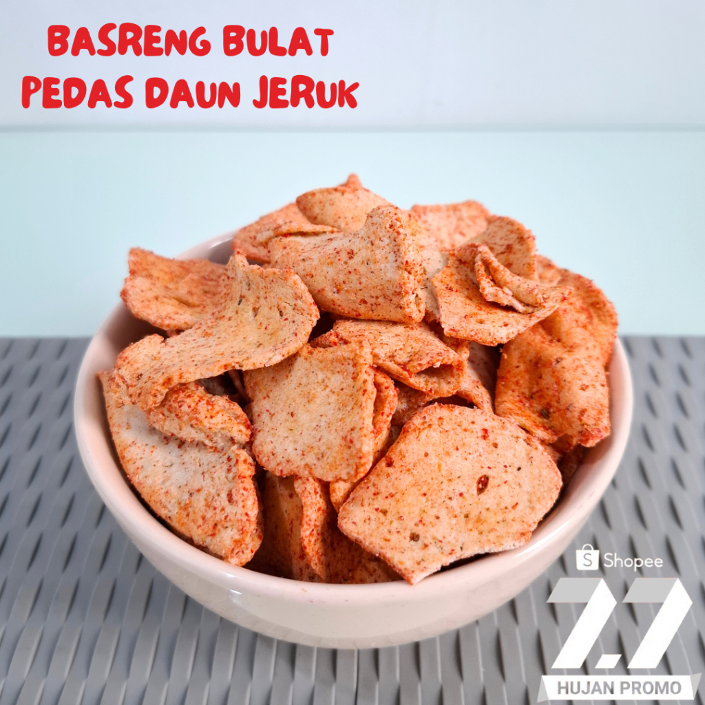 

Basreng Bulat Pedas Daun Jeruk 1KG | Basreng Koin | Basreng Pipih
