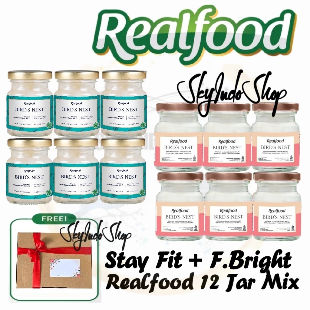 

Realfood 12 Jar Mix Gift ( Forever Bright + Stay Fit ) Minuman Sarang Burung Walet