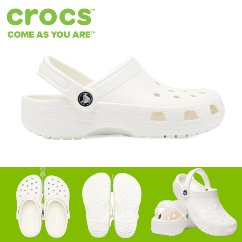 100% ori Crocs Unisex Classic Clog Sandal /Sandal Crocs  Wanita - Putih