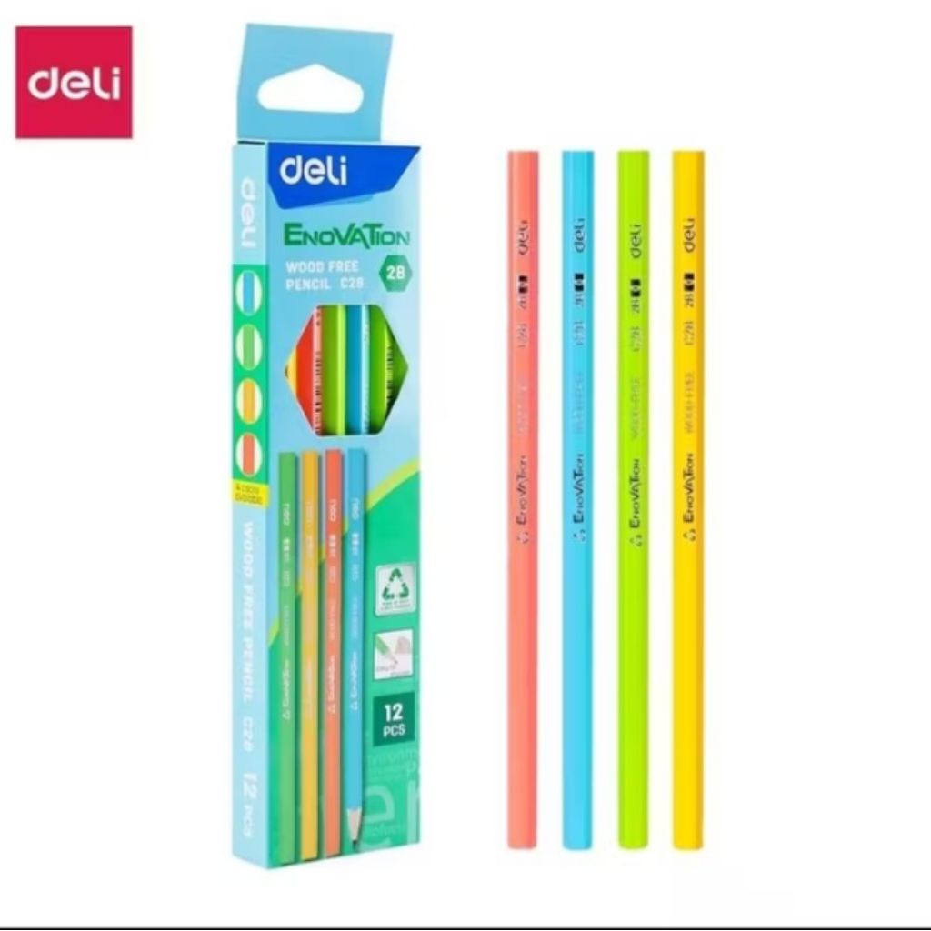 

Deli wood free pensil/pensil 2B isi 12 pcs