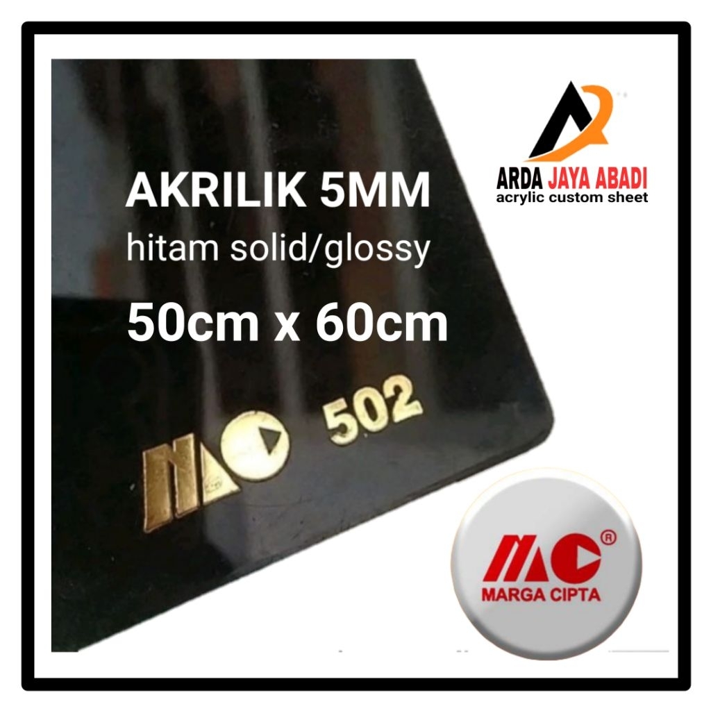 

akrilik 5mm hitam solid 50 x 60 akrilik lembaran marga cipta