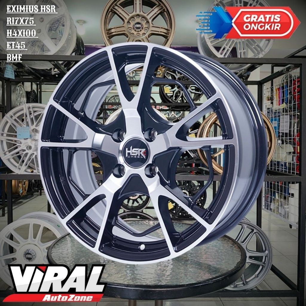 Velg Racing  HSR EXIMIUS Ring 17 Hole 4 BMF VELG R17 untuk mobil Honda Jazz,Yaris.Mobilio