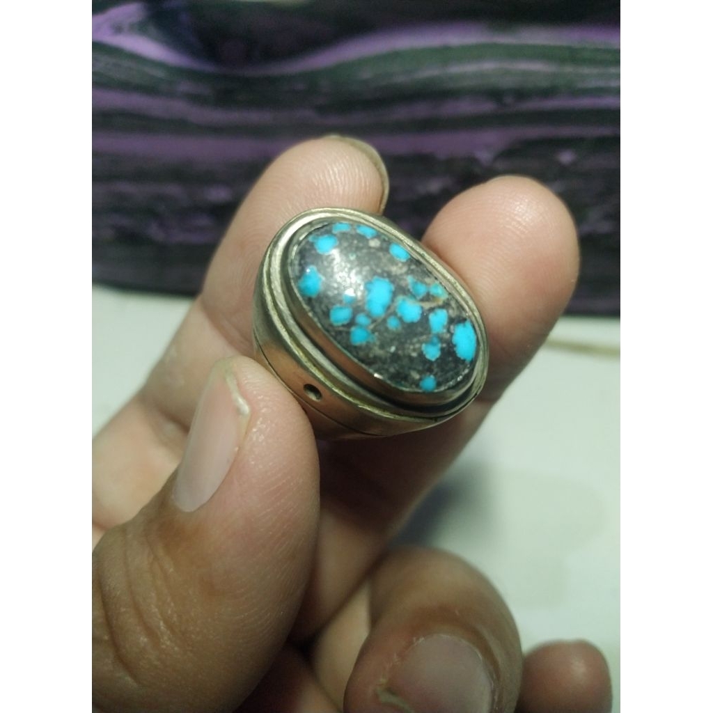 Batu Pirus Persia Blue Fancy Natural Unik Kode 1/7