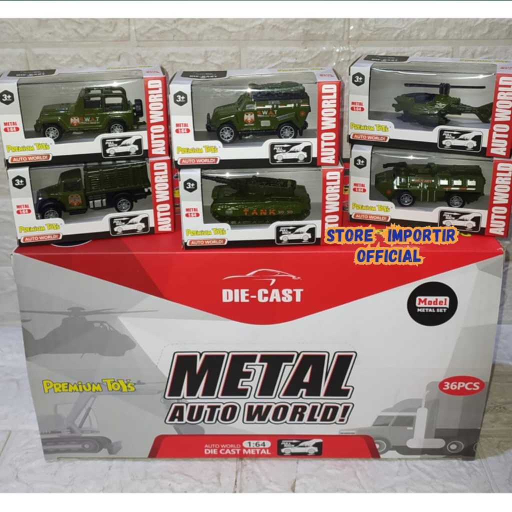 Mainan Mobil Diecast Street Machine Army PR 17814 Diecast Mobil Military Truck Tempur Helikopter Tan