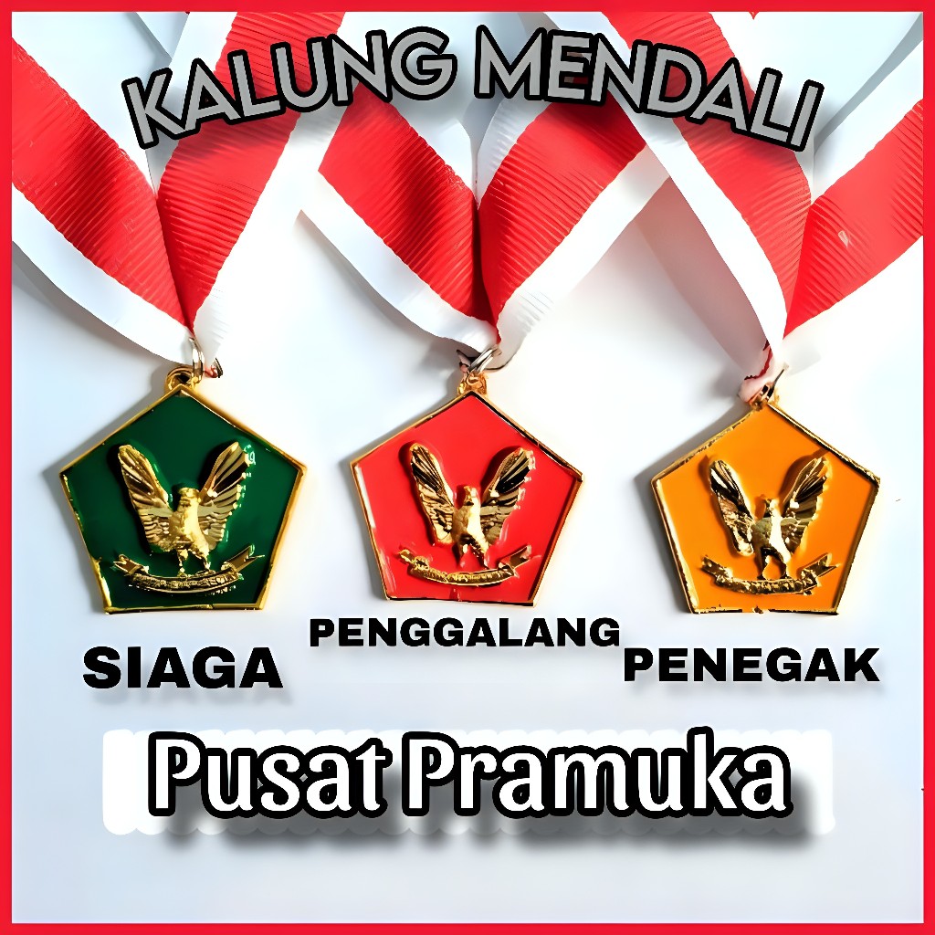 

Kalung Mendali Garuda Cor / Penggalangan / Penegak / Siaga / Peralatan Pramuka