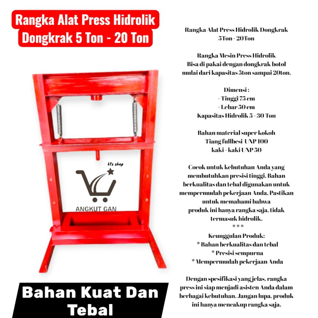 Rangka Alat Press Hidrolik Dongkrak 5 Ton - 30 Ton
