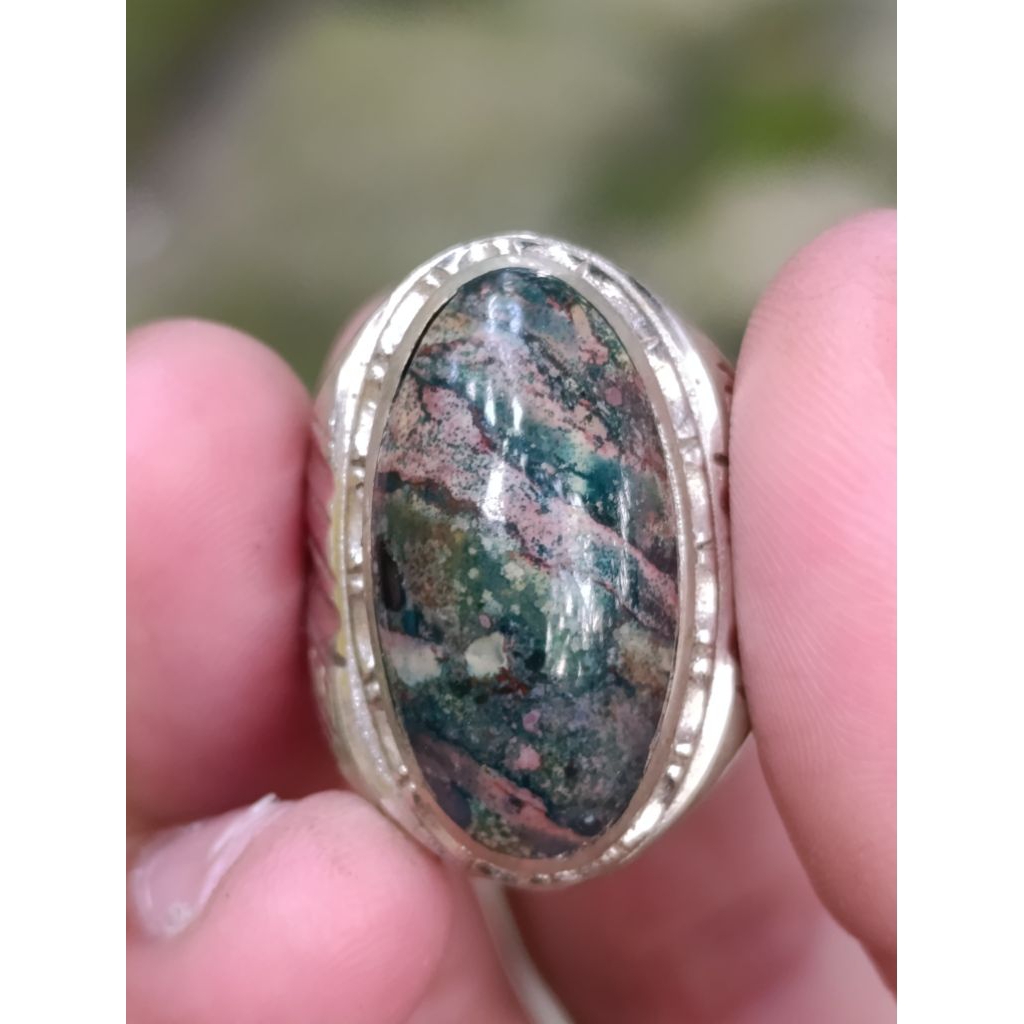 Cincin batu akik nogosui multi color super jreng super mantap lain dari bacan dan pyrus