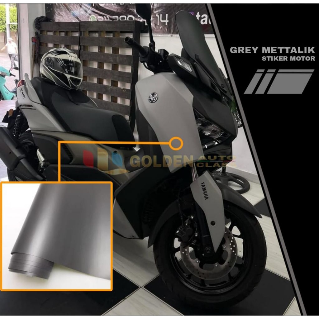 Stiker skotlet motor grey abu abu doff metalik premium