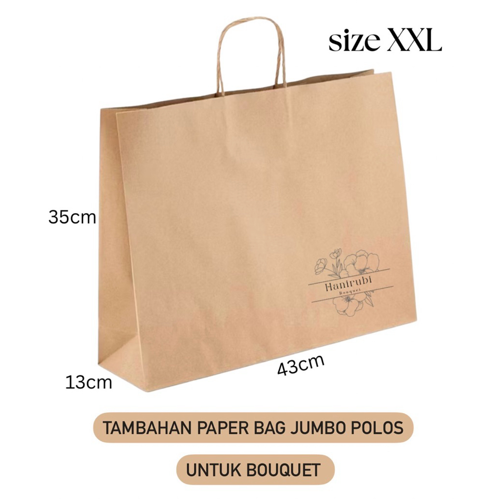 

[PAPER BAG JUMBO] TAMBAHAN PAPER BAG POLOS JUMBO UNTUK MEMBAWA BOUQUET | TAS BUKET BUNGA | PAPERBAG POLOS