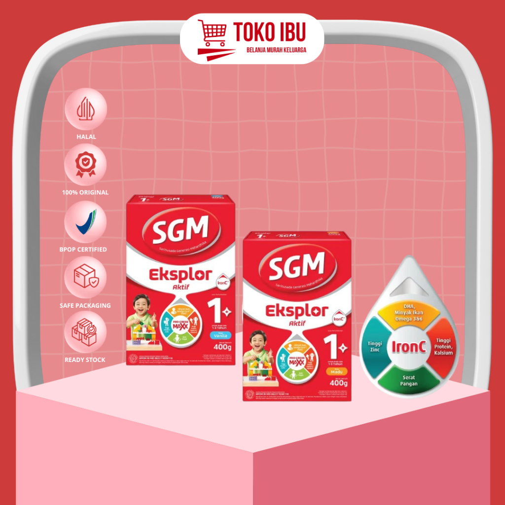 SGM Eksplor 1+ Susu Pertumbuhan 400 Gram Rasa Madu/ Vanila
