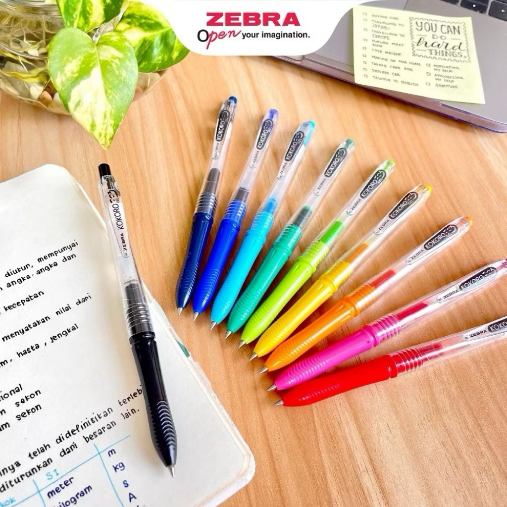 

Pulpen Gel Kokoro Zebra Gelpen 0,5 mm - Tinta Warna Warni - Pink ink - Blue ink