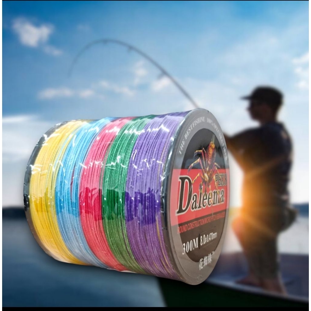 senar pe x8 300meter multicolor kuat halus tidak mudah putus