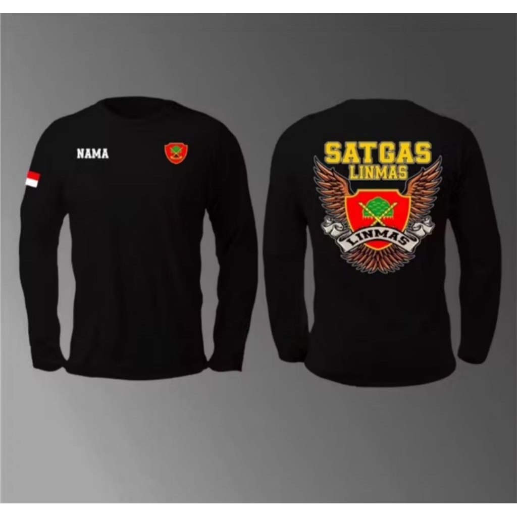 KAOS HITAM PANJANG SATGAD LINMAS FREE NAMA