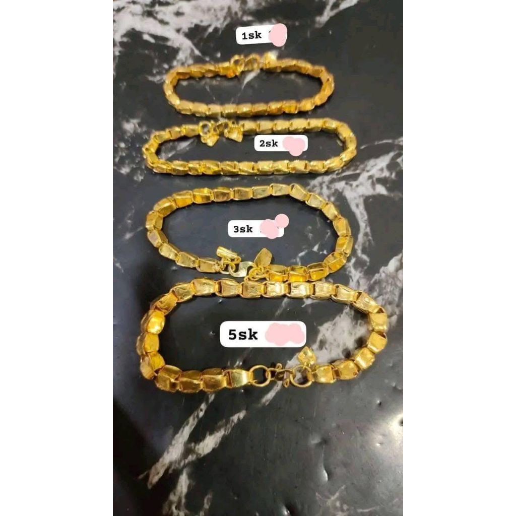 gelang padi lapis emas