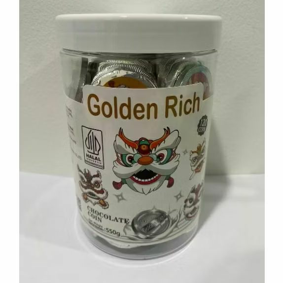 

Coklat Koin 3 Rasa Golden Rice Toples isi 120 pcs