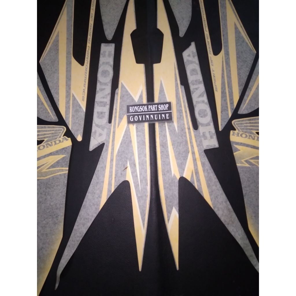 striping stiker sticker supra x 125 x125 2007 2008 kuning hitam ori asli