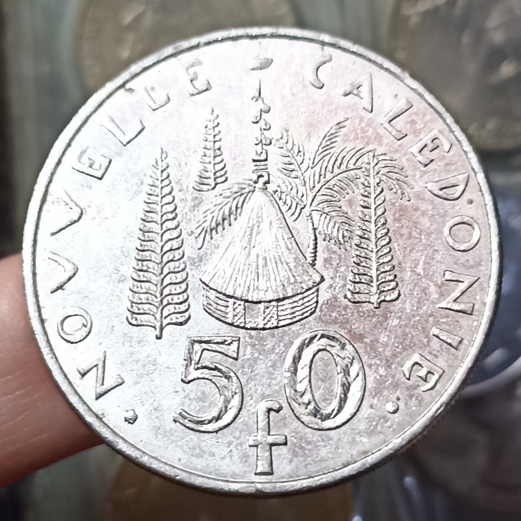 Koin Kuno Asing New Caledonia 50 Francs