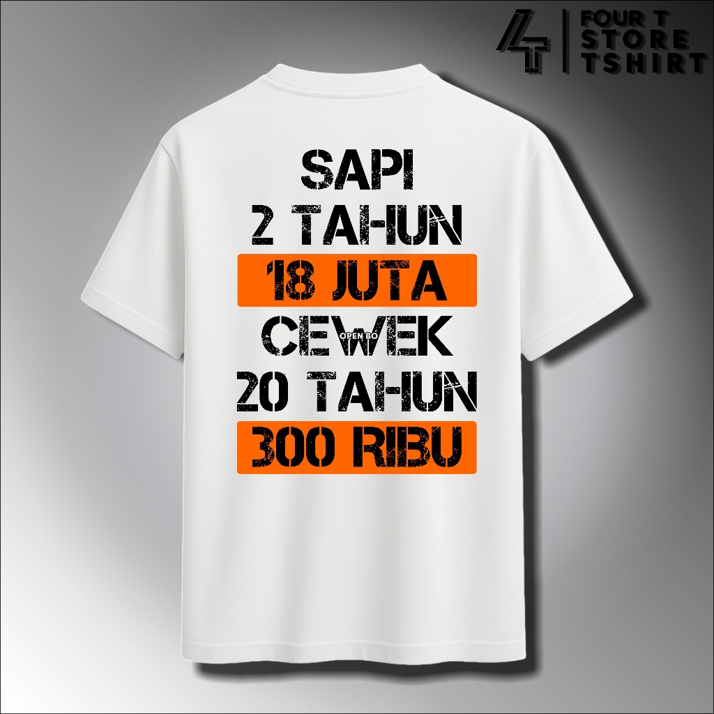 Baju Kaos Distro Open Bo 300K Bertulisan Kata Kata Katun Combed Premium Lengan Pendek Keren Lece