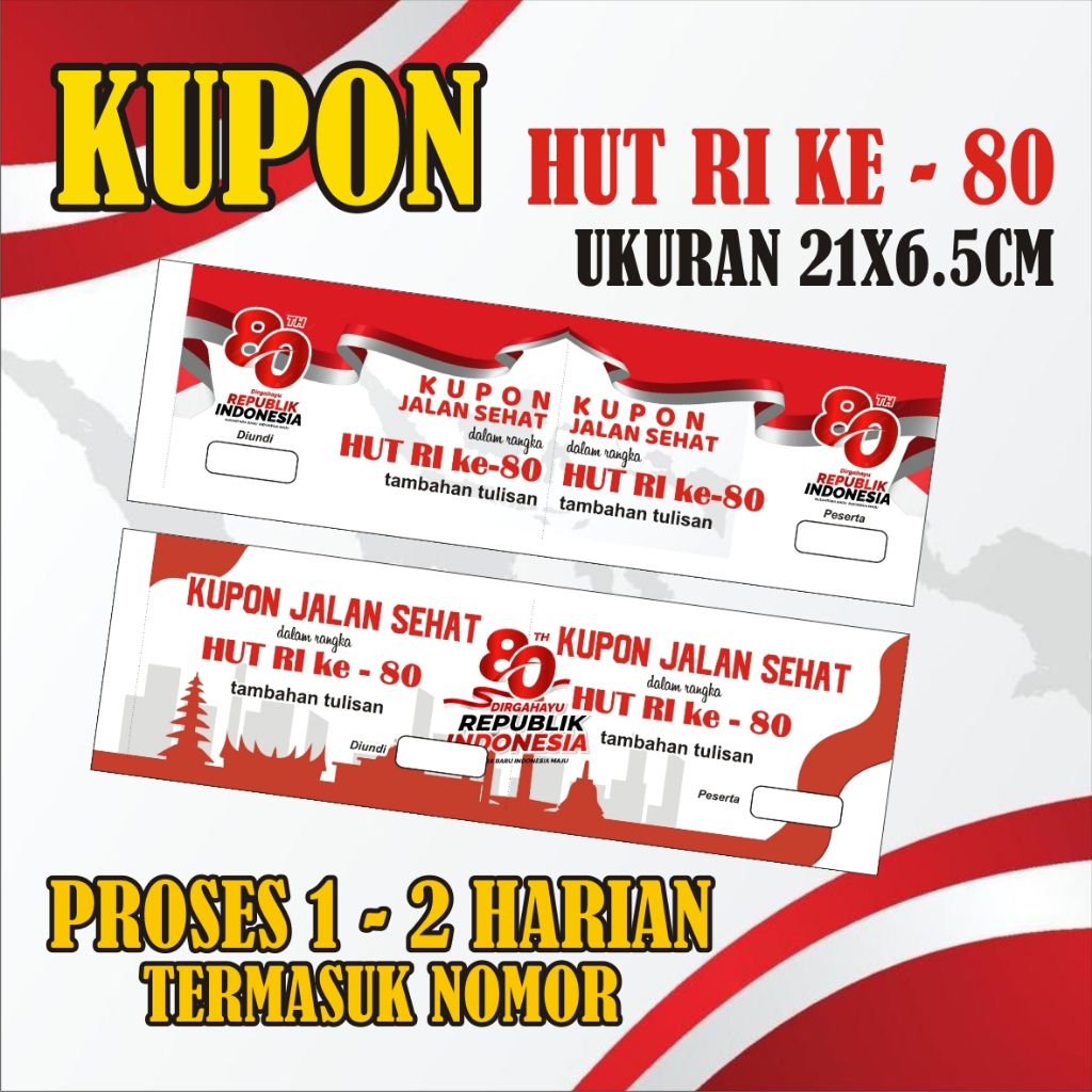 

( COD ) Cetak Kupon Undian Jalan Sehat Karcis Tiket Numerator Request 21x6.5cm