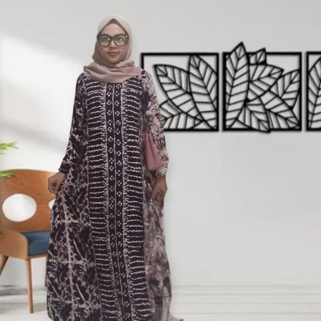 Gamis Rayon Super Premium Gamis Malaman Gamis Madong Motif Abstrak