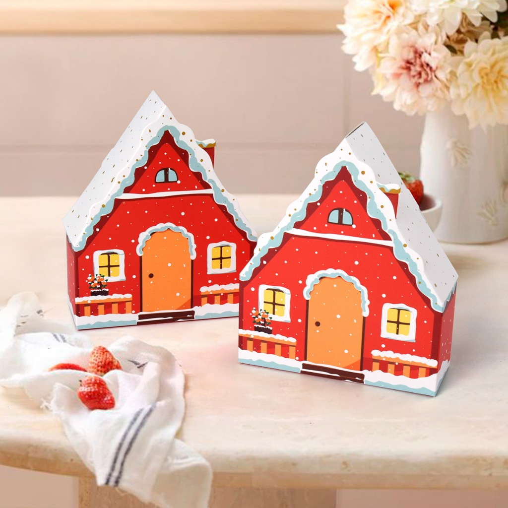 

[BOX COOKIES RUMAH] Box Rumah Bingkisan Packaging Kemasan Permen Coklat Cookies Natal, Box Kotak Souvenir Natal, Kotak Kado Gift Santa, Souvenir Kue X Mas, Merry Christmas