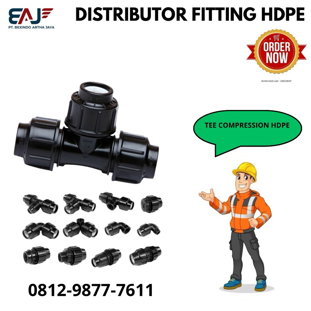 Fitting Hdpe Tee 4" Inch - Tee Hdpe Compression 110mm - Tee Hdpe 4" Inch