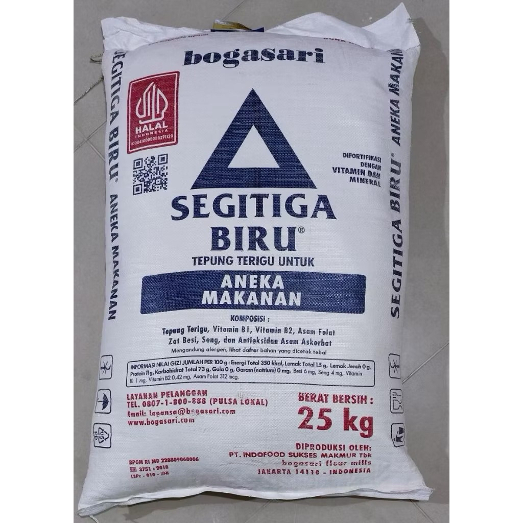 

Tepung Segitiga Biru 25Kg Tepung Bogasari Serba Guna