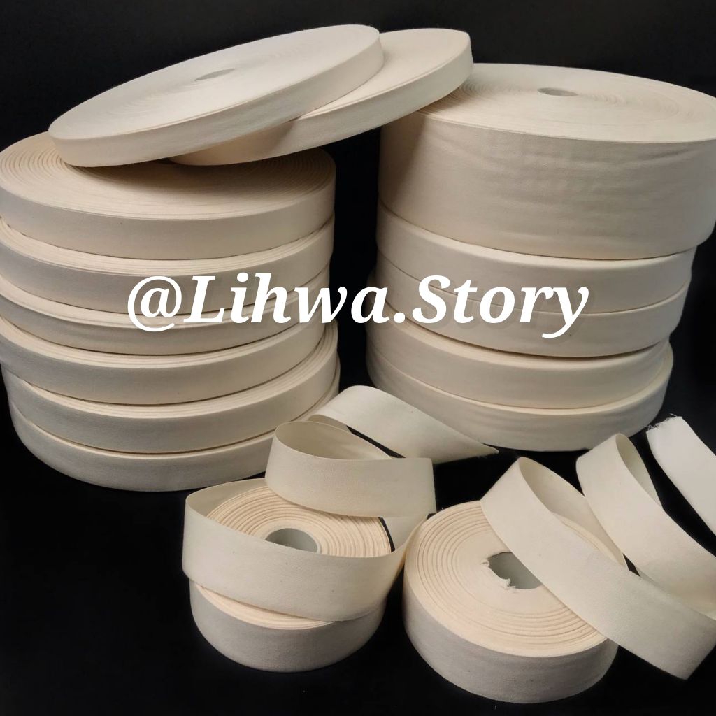 100 METER - LABEL PITA KATUN POLOS / PITA KATUN IMPORT / PITA KATUN POLOS