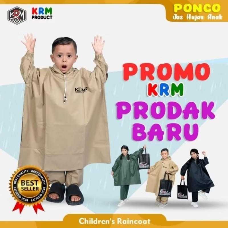 KRM Jas Hujan Anak Ponco/Kelelawar Mantol Anak 7-12 Tahun Mantel Hujan Anti Air / Jas Hujan Anak