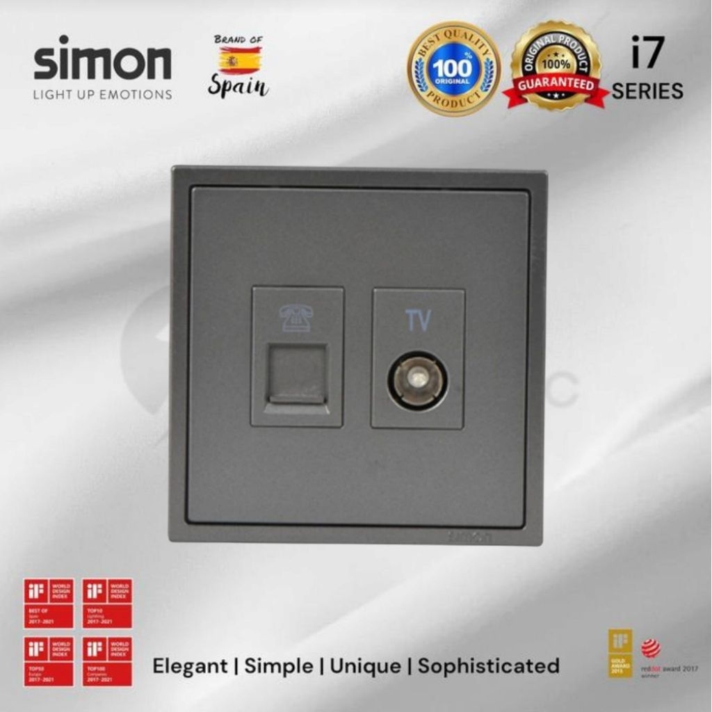 OUTLET TELPON DAN OUTLET TV SIMON I7 GREY / OUTLET TV + OUTLET TELPON SIMON 705301-61
