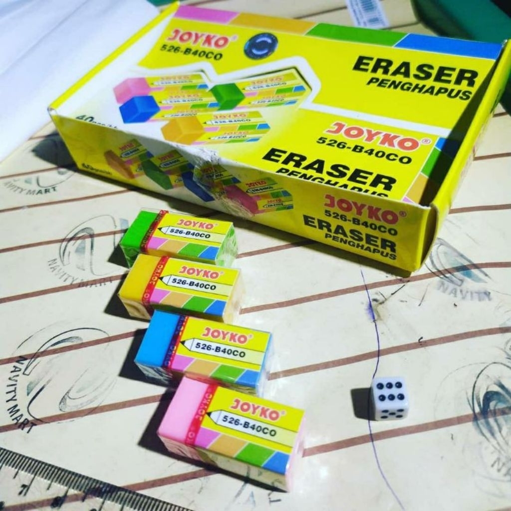 

Penghapus Pensil Joyko 526 - B40 CO Warna Warni / Eraser Dust Free Joyko / Setip Joyko Berkualitas / Penghapus Joyko ( 1pcs )
