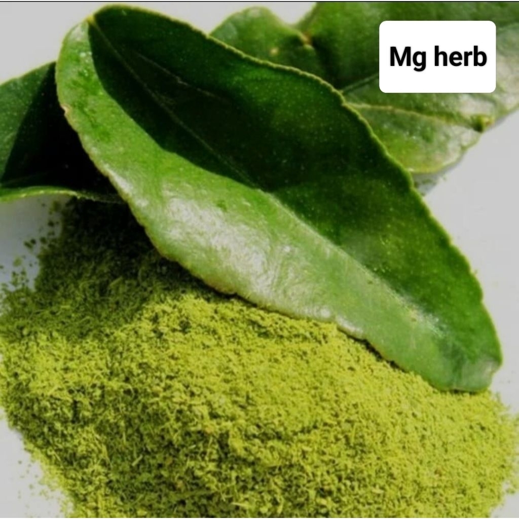 

Daun jeruk purut giling halus dan giling kasar, original kemasan 1 kg