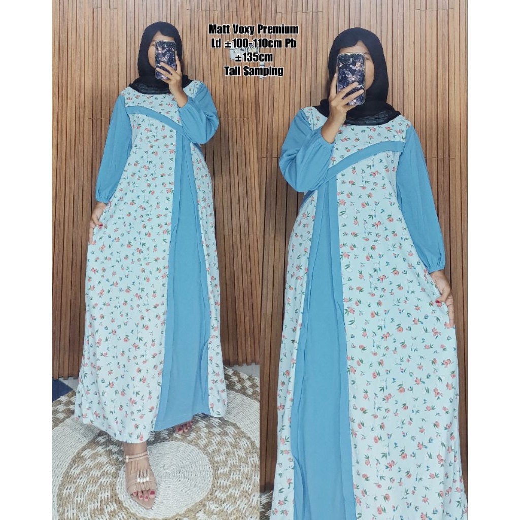GAMIS VOXY Bunga / Gamis Wanita / Gamis Voxy Bunga Tali Samping