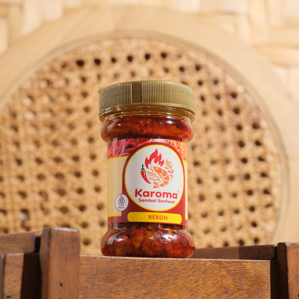 

SAMBAL SEAFOOD KAROMA VARIAN REBON- Sambel Instan kemasan botol 150 gram sehat kaya Protein